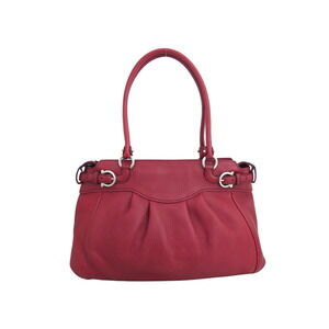 Salvatore Ferragamo Shoulder Bag Leather Metal Red Silver